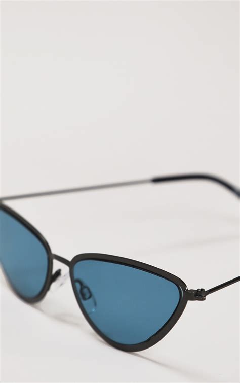 blue lens cat eye sunglasses